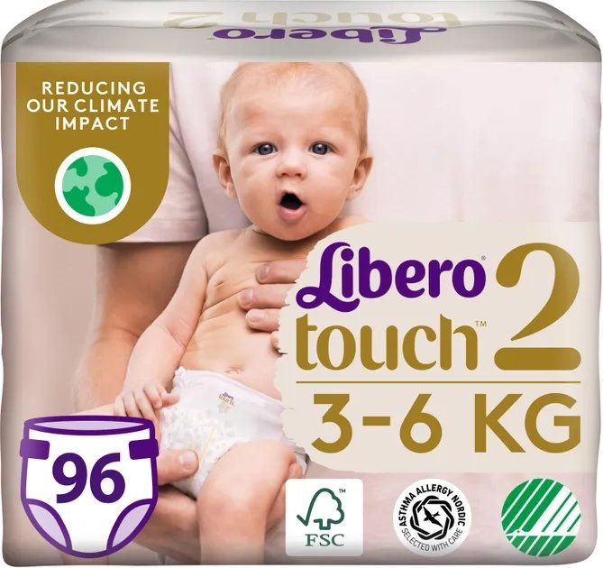 Подгузники Libero Touch 3-6 кг Размер 2 96 шт (7322542287521)