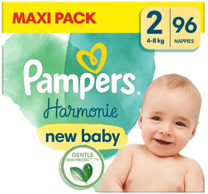 Подгузники Pampers Harmonie New Baby Размер 2 (4-8 кг) 96 шт (8006540941355)