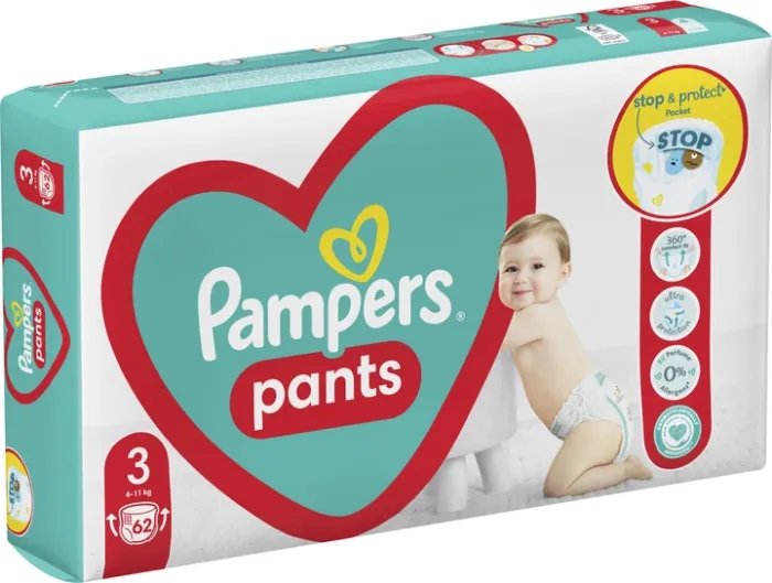 Подгузники-трусики Pampers Pants Размер 3 (6-11 кг) 62 шт (8006540069233)