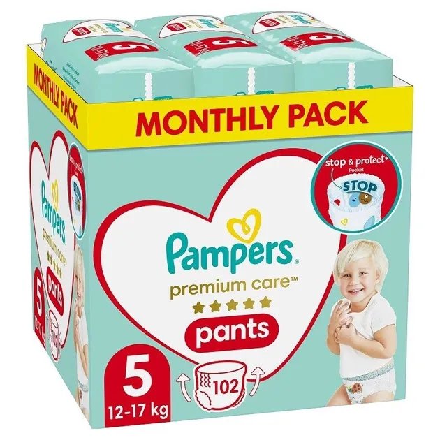Подгузники-трусики Pampers Premium Care Pants Размер 5 (12-17 кг) 102 шт (8006540490976)