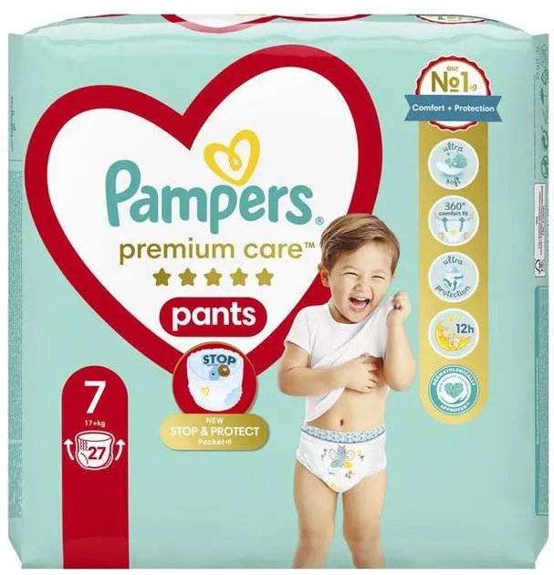 Подгузники-трусики Pampers Premium Care Pants Размер 7 (17+ кг) 27 шт (8006540807026)