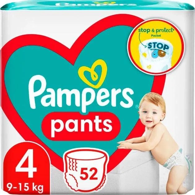 Подгузники-трусики Pampers Pants Размер 4 (9-15 кг) 52 шт (8006540069264)