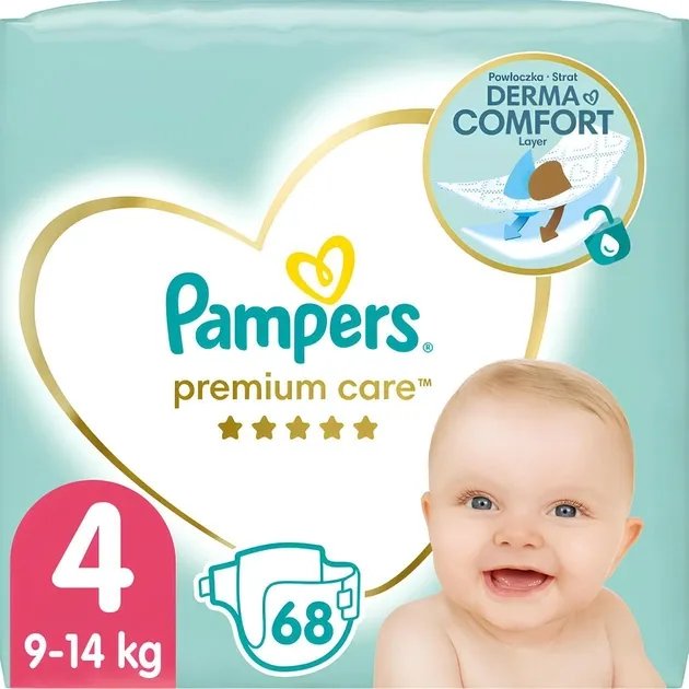 Подгузники Pampers Premium Care Размер 4 (9-14 кг) 68 шт (8001841104959)