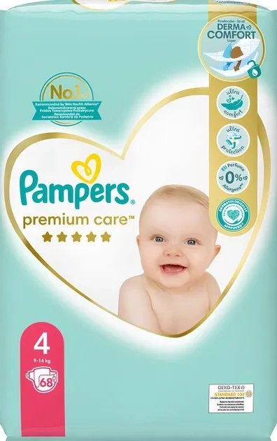 Подгузники Pampers Premium Care Размер 4 (9-14 кг) 68 шт (8001841104959)