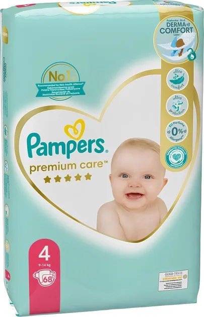 Подгузники Pampers Premium Care Размер 4 (9-14 кг) 68 шт (8001841104959)