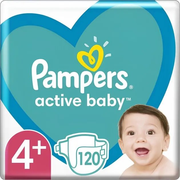 Подгузники Pampers Active Baby Размер 4+ (10-15 кг) 120 шт (8001090951694)