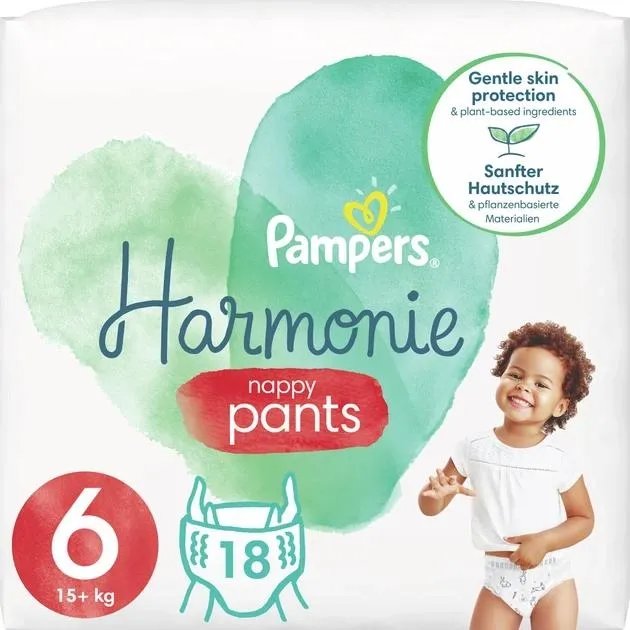 Подгузники-трусики Pampers Harmonie Nappy Pants Размер 6 (15+ кг) 18 шт (8006540181461)