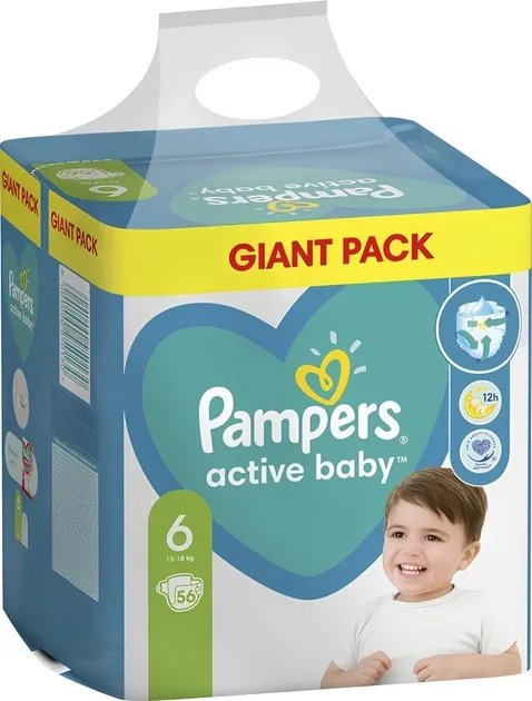 Подгузники Pampers Active Baby Размер 6 (13-18 кг) 56 шт (8001090950130)