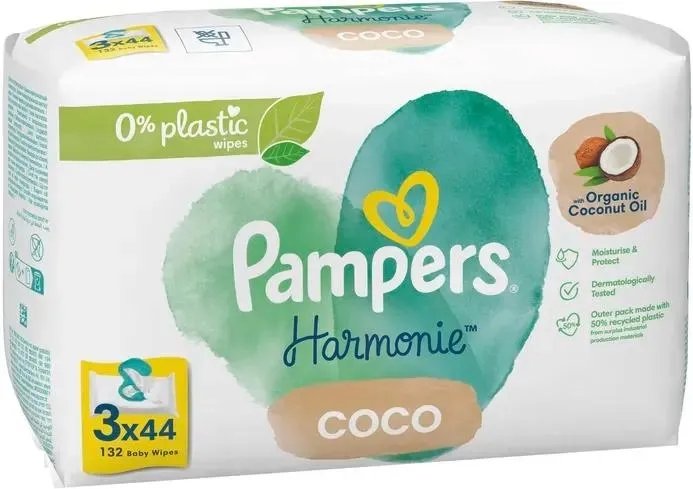 Влажные салфетки Pampers Harmonie Coco 3 x 44 шт (8006540810286)