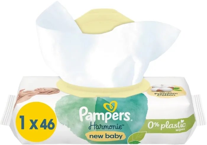 Влажные салфетки Pampers Harmonie New Baby Wipes 46 шт (8006540815885)