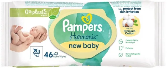 Влажные салфетки Pampers Harmonie New Baby Wipes 46 шт (8006540815885)