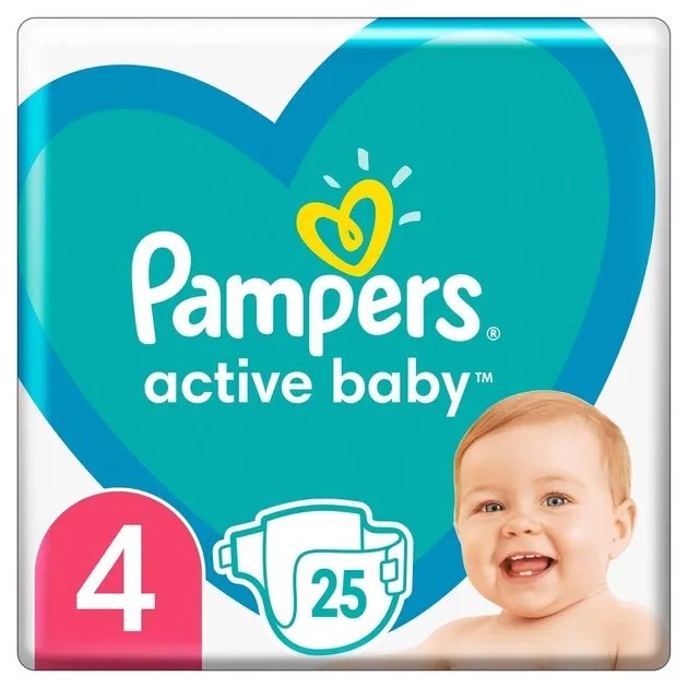 Подгузники Pampers Active Baby Размер 4 (9-14 кг) 25 шт (8001841630809)