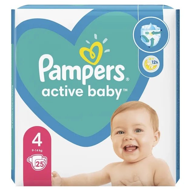 Подгузники Pampers Active Baby Размер 4 (9-14 кг) 25 шт (8001841630809)