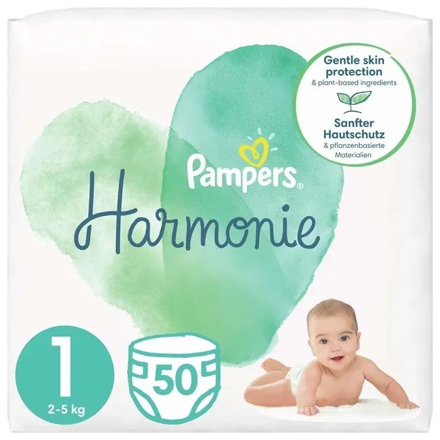 Подгузники Pampers Harmonie Размер 1 (2-5 кг) 50 шт (8006540156513)