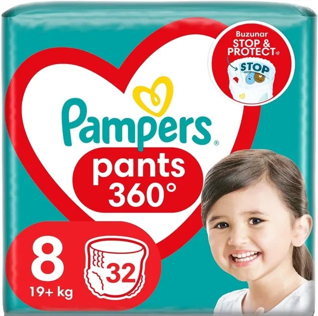 Подгузники-трусики Pampers Pants Размер 8 (19+ кг) 32 шт (8006540499382)
