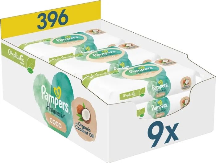 Влажные салфетки Pampers Harmonie Coco 9 x 44 шт (8006540810347)