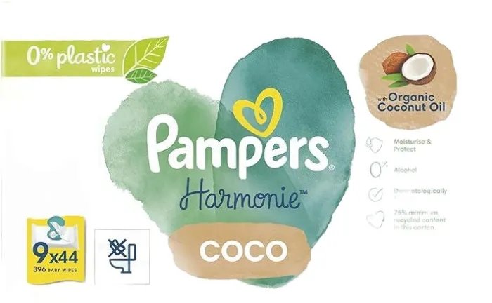 Влажные салфетки Pampers Harmonie Coco 9 x 44 шт (8006540810347)