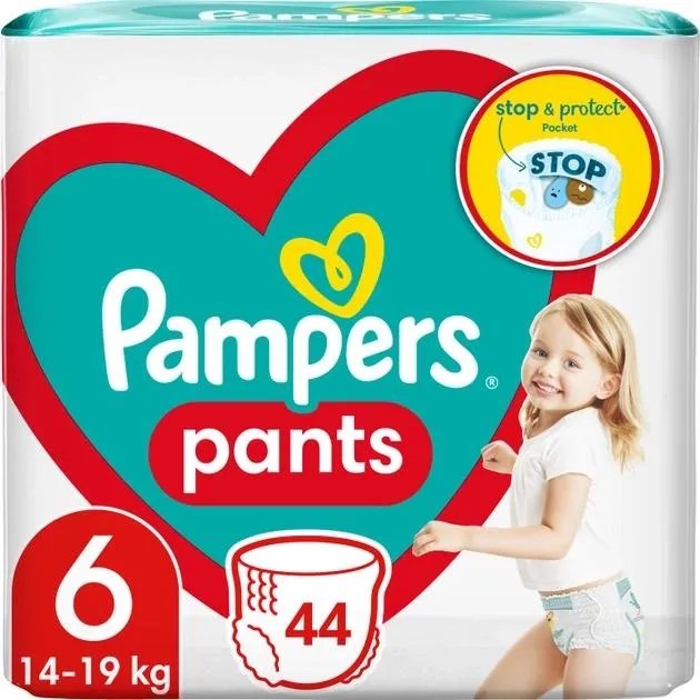 Подгузники-трусики Pampers Pants Размер 6 (14-19 кг) 44 шт (8006540069356)