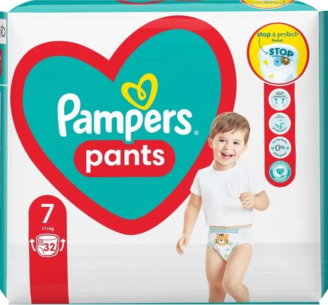 Подгузники-трусики Pampers Pants Размер 7 (17+ кг) 32 шт (8006540374559)