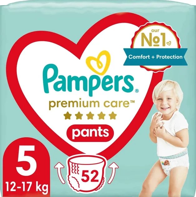 Подгузники-трусики Pampers Premium Care Pants Размер 5 (12-17 кг) 52 шт (8001090760036)