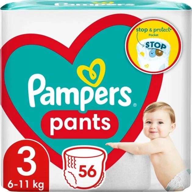 Подгузники-трусики Pampers Pants Размер 3 (6-11 кг) 56 шт (8006540068663)