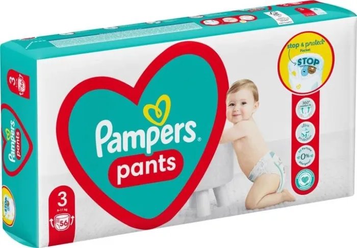 Подгузники-трусики Pampers Pants Размер 3 (6-11 кг) 56 шт (8006540068663)