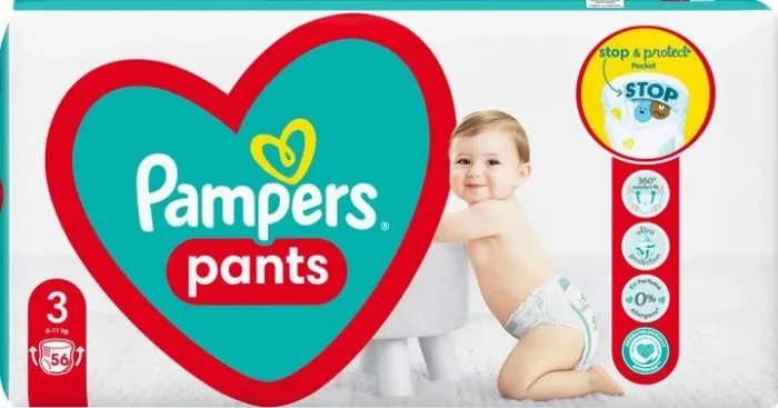 Подгузники-трусики Pampers Pants Размер 3 (6-11 кг) 56 шт (8006540068663)