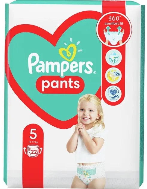 Подгузники-трусики Pampers Pants Размер 5 (12-17 кг) 22 шт (8006540067772)