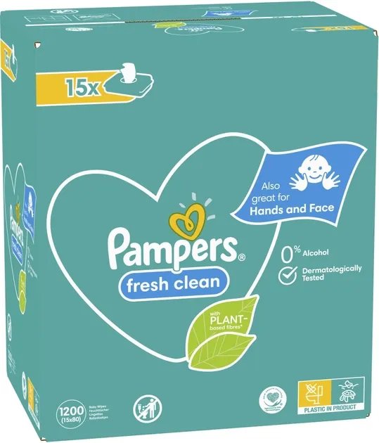 Влажные салфетки Pampers Fresh Clean 15 x 80 шт (8001841078496)