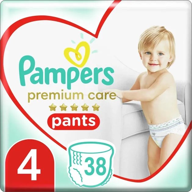 Подгузники-трусики Pampers Premium Care Pants Размер 4 (9-15 кг) 38 шт (8001090759832)
