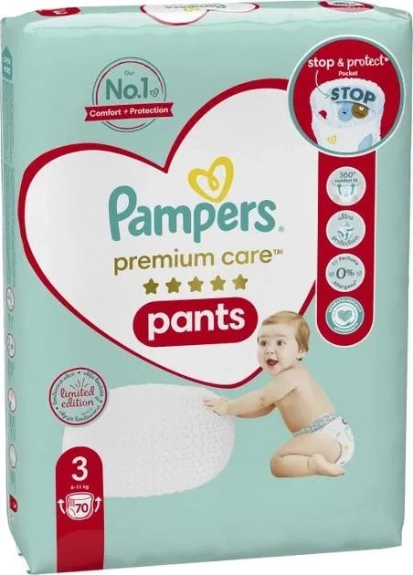 Подгузники-трусики Pampers Premium Care Pants Размер 3 (6-11 кг) 70 шт (8001090759955)