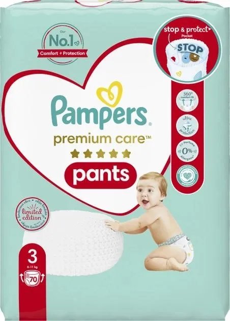 Подгузники-трусики Pampers Premium Care Pants Размер 3 (6-11 кг) 70 шт (8001090759955)
