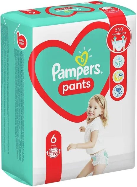 Подгузники-трусики Pampers Pants Размер 6 (15+ кг) 19 шт (8006540067802)