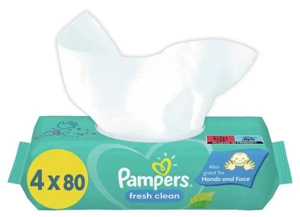 Влажные салфетки Pampers Fresh Clean Baby Wipes 4х80 шт (8001841078052)