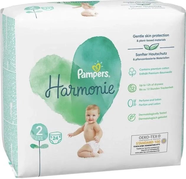 Подгузники Pampers Pure Harmonie 2 Mini 4-8 кг 24 шт (8006540156193)