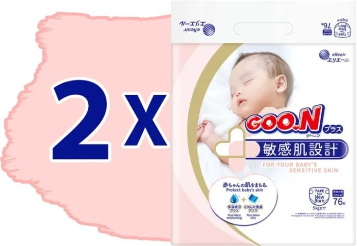 Подгузники Goo.N Plus для новорожденных до 5 кг размер NB унисекс 152 шт (21000626-2)