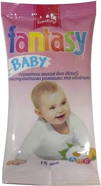 Салфетки влажные для детей с экстрактом ромашки и облепихи - Fantasy Baby 15ml (1198295-139153)