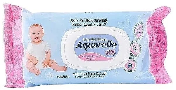 Детские влажные салфетки с крышечкой, 60 шт. - Sts Cosmetics Aquarelle Kids Wet Wipes 60шт (1227053-140909)