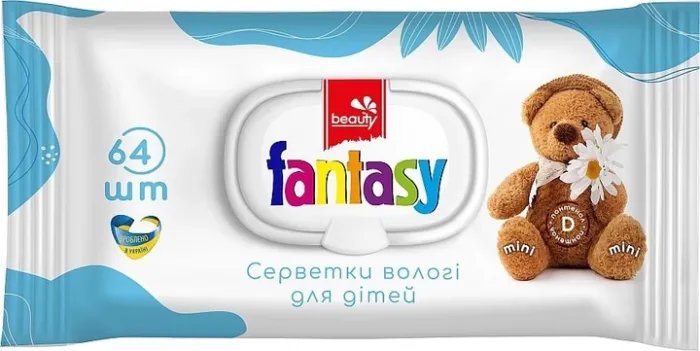 Салфетки влажные для детей с ромашкой и Д-пантенолом, 64 шт. - Fantasy Mini 64шт (1226398-139146)