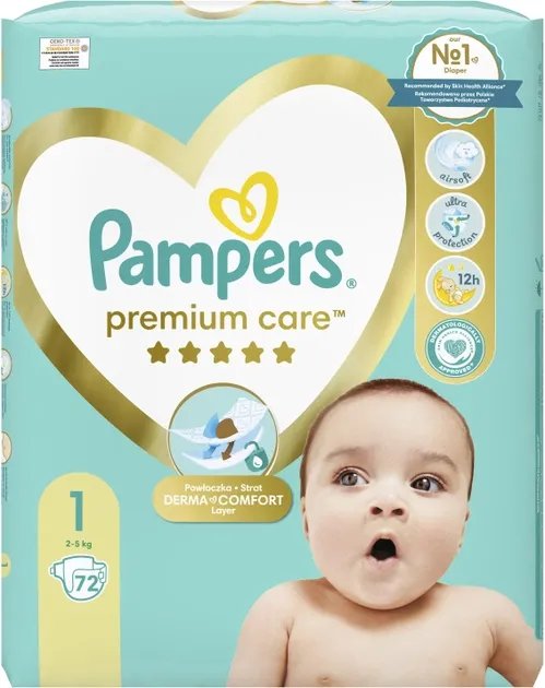 Подгузники Pampers Premium Care Размер 1 (2-5 кг) 72 шт (8006540858073)