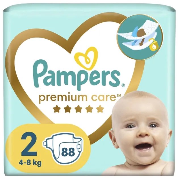 Подгузники Pampers Premium Care Размер 2 (4-8 кг) 88 шт (8006540857717)