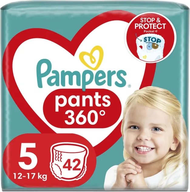 Подгузники-трусики Pampers Pants Размер 5 (12-17 кг) 42 шт (8001090994691_8006540068960)