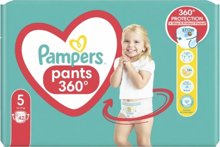 Подгузники-трусики Pampers Pants Размер 5 (12-17 кг) 42 шт (8001090994691_8006540068960)