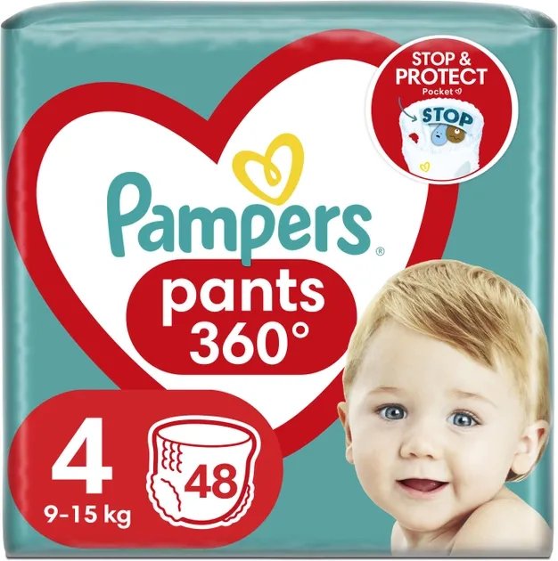 Подгузники - трусики Pampers Pants Размер 4 (9-15 кг) 48 шт (8006540068755)