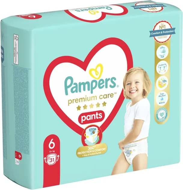 Подгузники-трусики Pampers Premium Care Pants 6 15+ кг 31 шт (8001090759917)