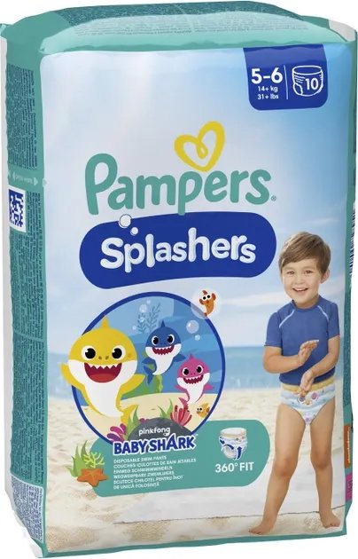 Трусики для плавания Pampers Splashers Размер 5-6 (14+ кг) 10 шт (8001090728951)