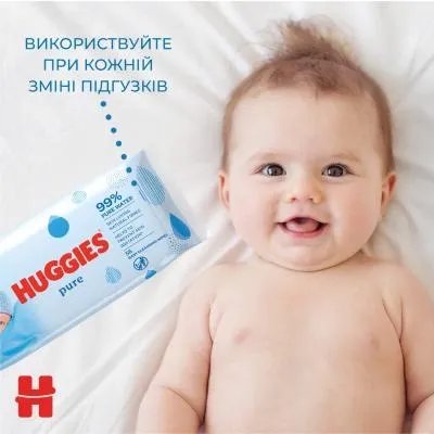 Детские влажные салфетки Huggies Pure 56 х 4 шт (5029053550121)