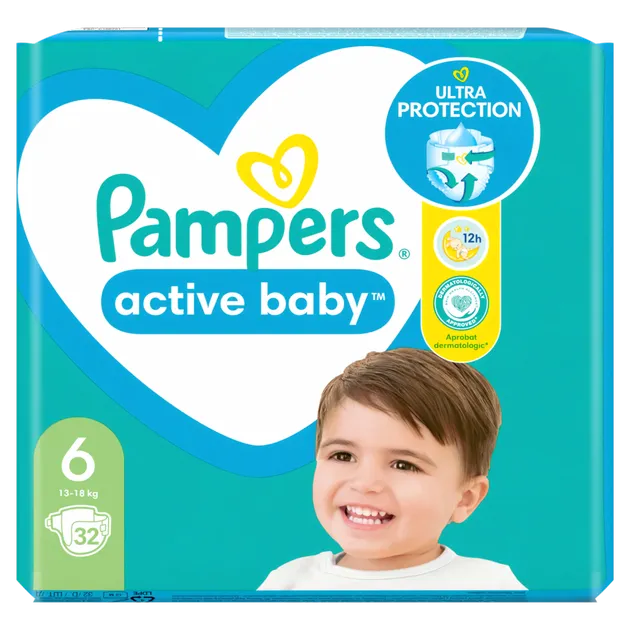 Подгузники Pampers Active Baby Размер 6 (13-18 кг) 32 шт (8006540180938)