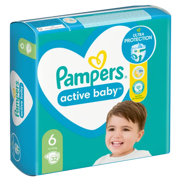 Подгузники Pampers Active Baby Размер 6 (13-18 кг) 32 шт (8006540180938)