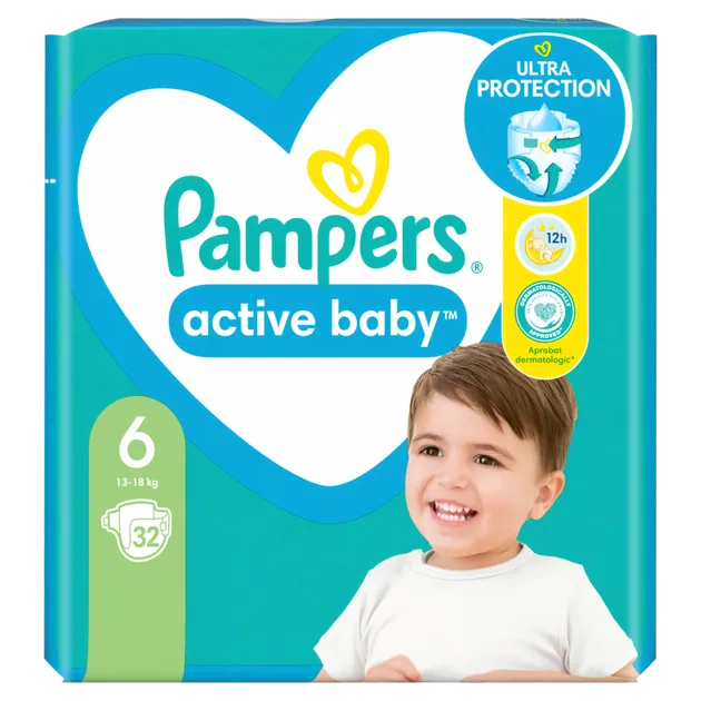 Подгузники Pampers Active Baby Размер 6 (13-18 кг) 32 шт (8006540180938)